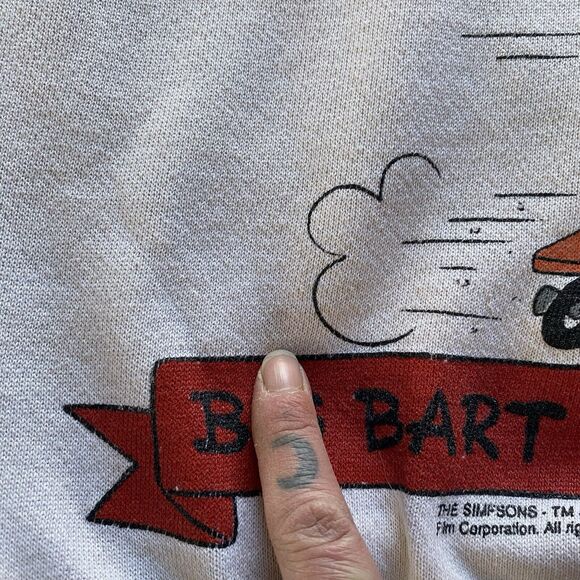 Vintage 1990 Bart Simpson “Big Bart On campus” Crewneck Sweater. 10/12. Rare. - Picture 7 of 12